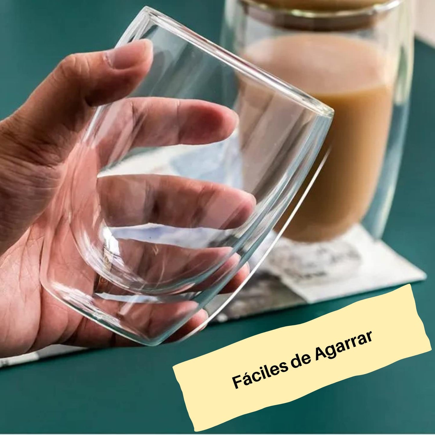 EasyWare Premium Set de Vasos y Tazas de Doble Pared de Vidrio Tèrmico Borosilicato Para Capucchino Espresso Té Café Etc (4 x 80ml)