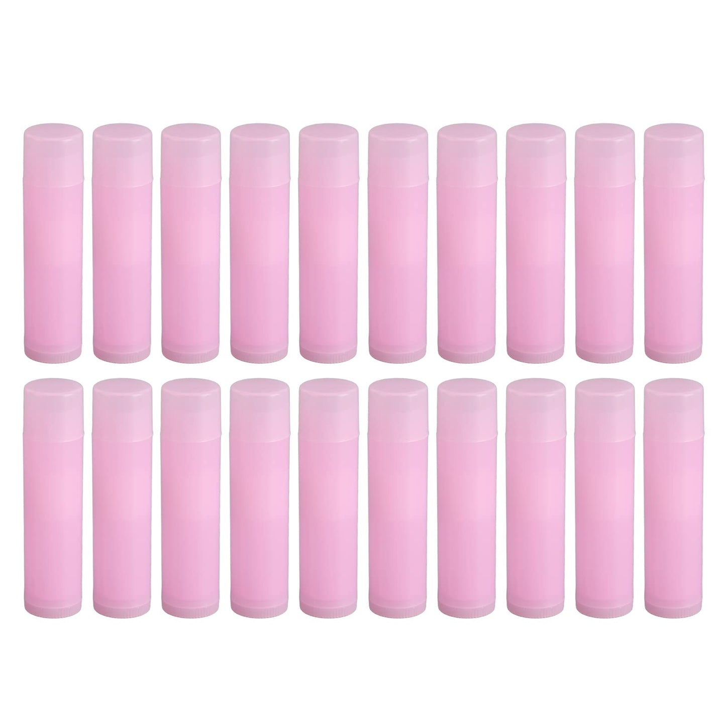 Tubos De Bálsamo Labial Vacíos, 5ml 20 Plástico Tubos De Lápiz Labial Para Bricolaje Tubo De Contenedor De Bálsamo Labial con Tapa Hermética (Color Rosa)