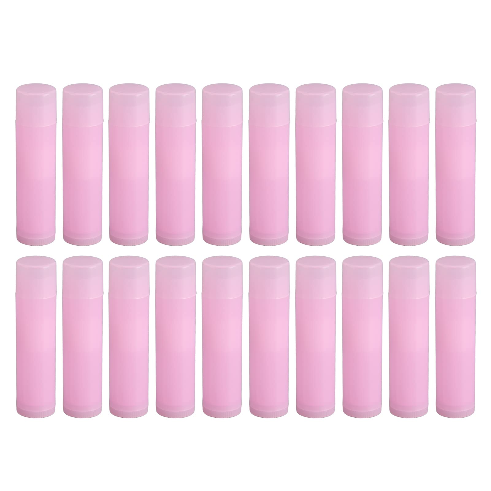 Tubos De Bálsamo Labial Vacíos, 5ml 20 Plástico Tubos De Lápiz Labial Para Bricolaje Tubo De Contenedor De Bálsamo Labial con Tapa Hermética (Color Rosa)