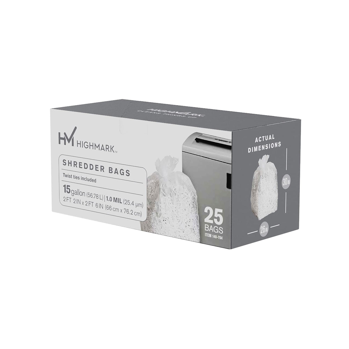Bolsas Trituradoras Highmark Transparente 15 Galones 1 Mil
