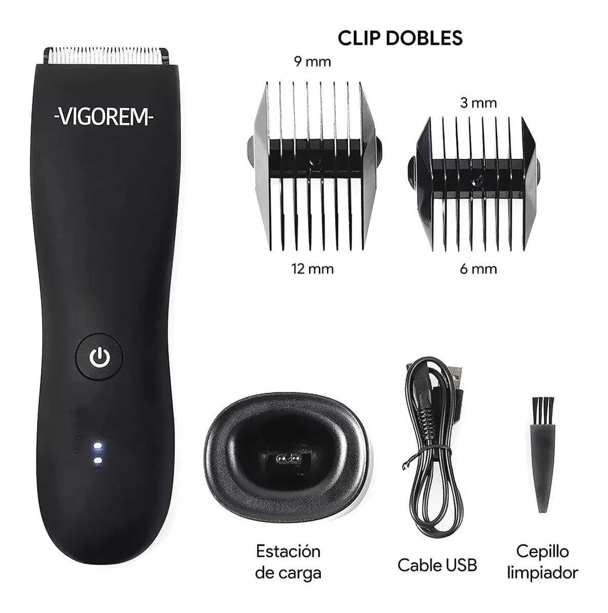 VIGOREM Pro Rasuradora para hombre corporal y zonas íntimas,Impermeable grado IPX-6 cuchillas de cerámica anticorte,Rasuradora Pro De Hombre Para zonas Intimas