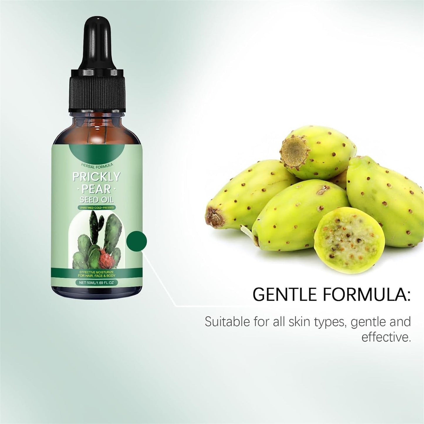Aceite orgánico de semilla de higo chumbo: hidratación profunda para piel seca - Rostro y cuerpo. Beneficios del aceite de cactus prensado en frío.