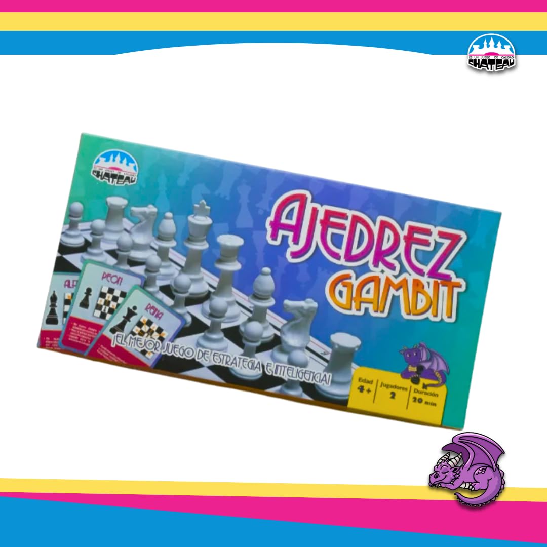 Juegos Chateau Ajedrez Gambit con Cartas de Apoyo, Juego de Mesa Educativo