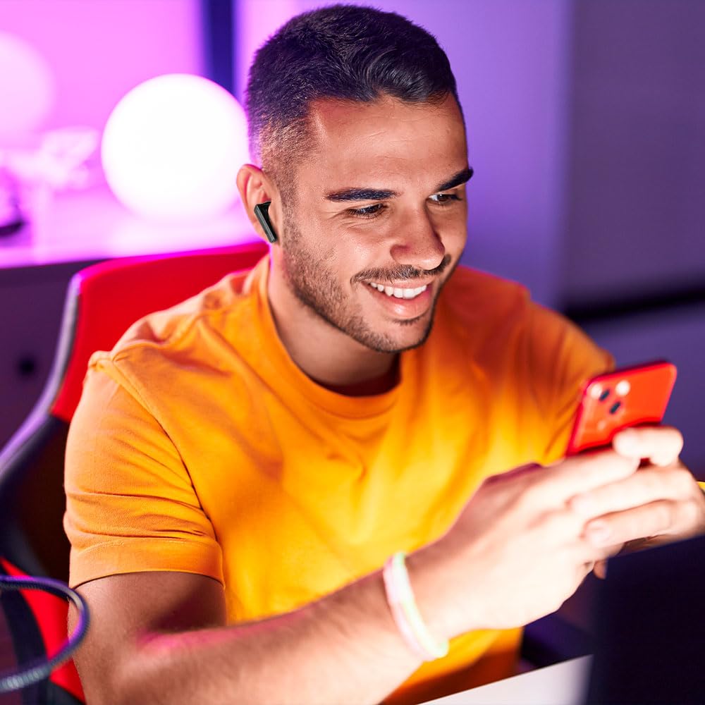 Audífonos Bluetooth ESB-301-PRO Inalámbricos Touch RGB USB Tipo C con Estuche de Carga