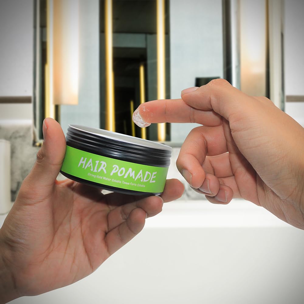 Linahealth Pomade Wax 2 Pack, Cera Pomada Base Agua Aroma Coco Acabado Semi Mate para peinar y fijar el Cabello Base Agua 120g / 5 Oz esta cera es util para modelar tu pelo, Fijacion media