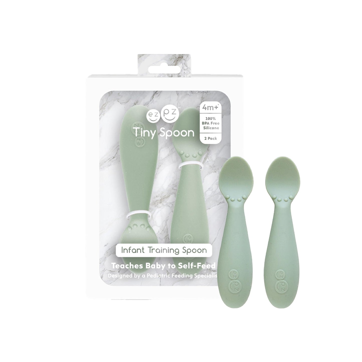 Ezpz Mini Cucharas, Verde Nórdico, Paquete de 1
