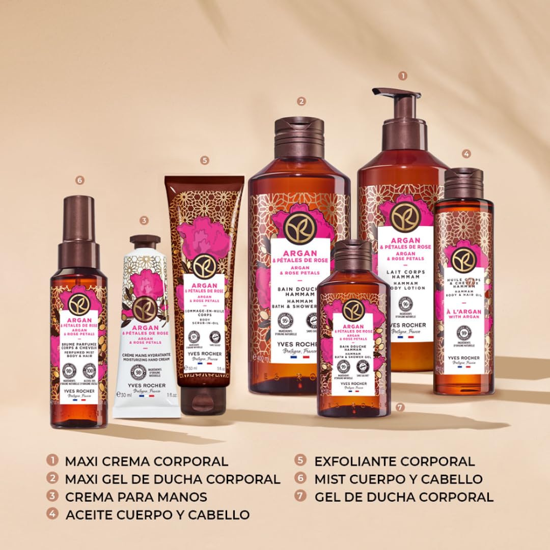 Yves Rocher Aceite 2 en 1 Corporal y Capilar ARGÁN Y ROSAS (100 ml)