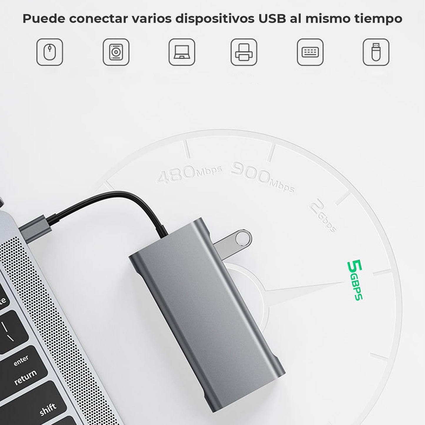 Adaptador USB C WULAR Plata 11 en 1 con HDMI 4K y Docking Station Compatible con MacBook Pro/Air