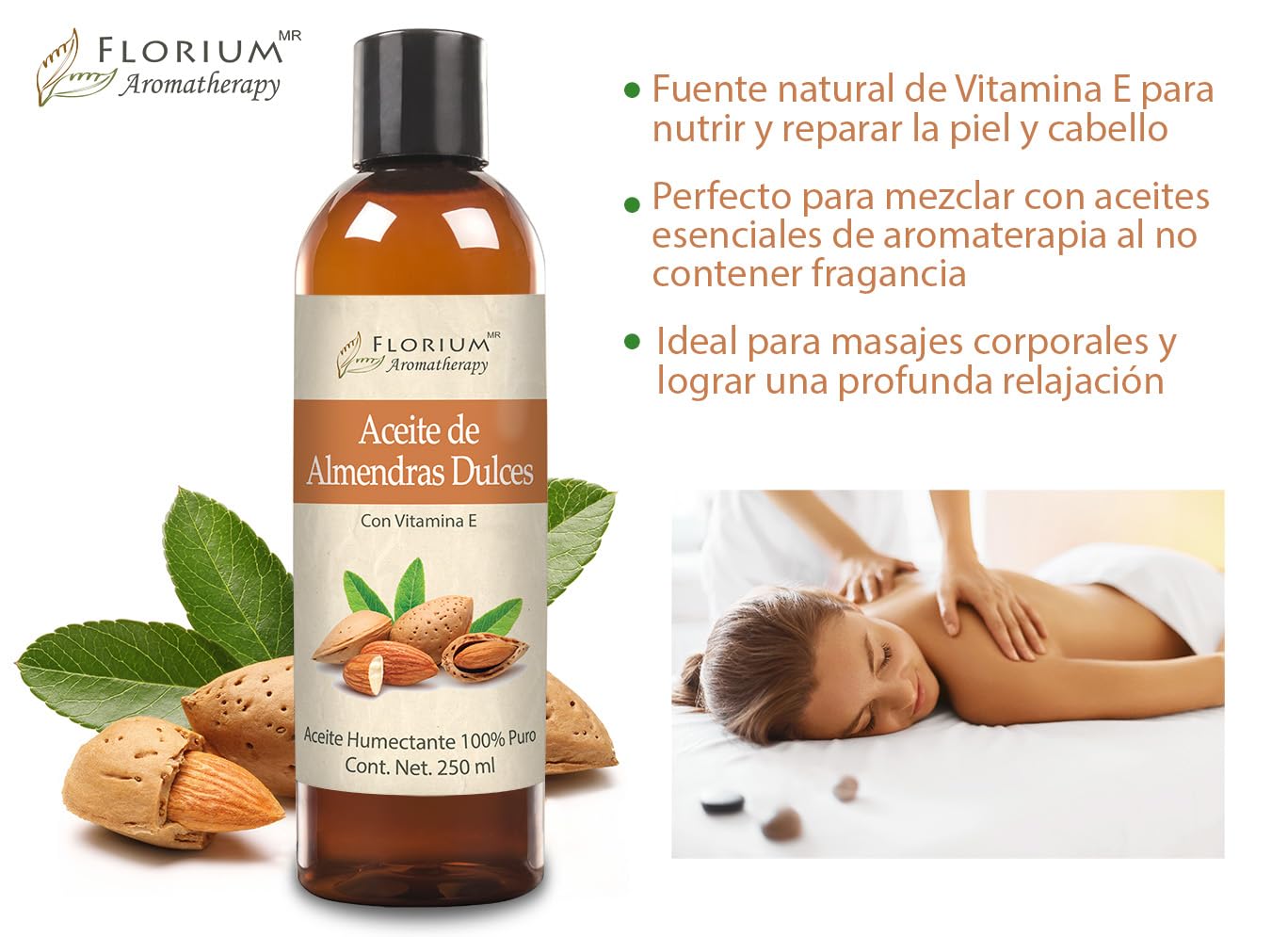 Aceite de Almendras Dulces Florium Hidratación y Masaje