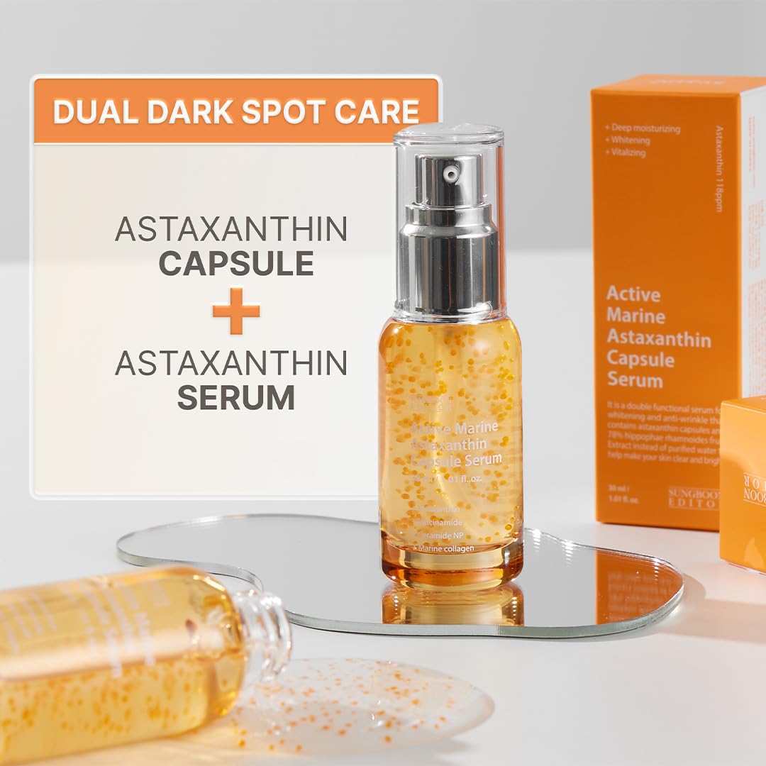 Suero de astaxantina marina activa 30 ml | Tono de piel uniforme | Hidratación y revitalización
