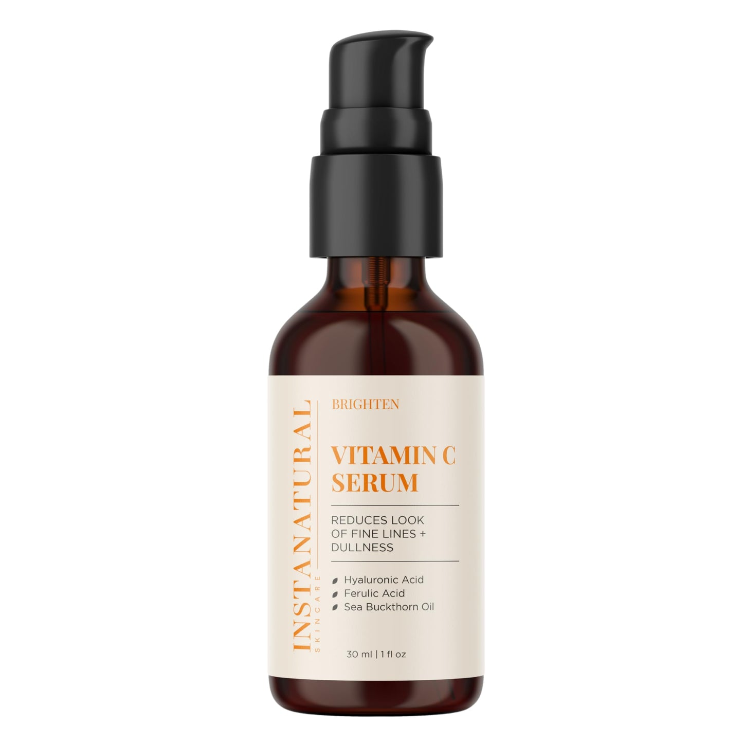 InstaNatural Vitamin C Serum for Face - Best Pure Vitamin C & Hyaluronic Acid Anti-Aging Liquid Facial Serum - With Organic Argan & Rosehip Oil, Vitamin E, Ferulic Acid & Seabuckthorn Oil - 1 OZ