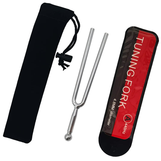 A440 Hz - Tenedor de afinación (A440) estándar a llave para guitarra, bajo, violín, afinador, instrumentos musicales, tenedores de afinación, todo en bolsa de almacenamiento