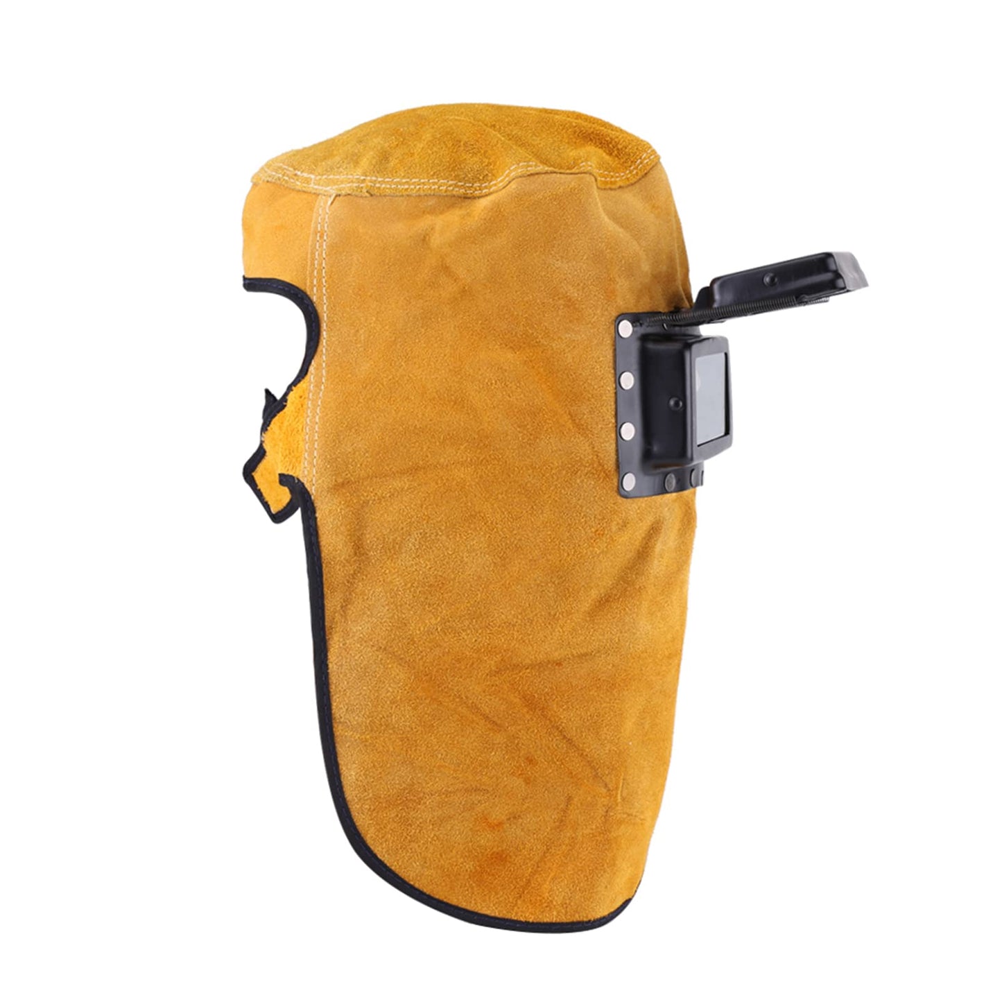 Casco de Soldadura de Cuero de Vaca con Lente Abatible, Capucha de Soldador, Máscara de Equipo de Protección, Gorra de Trabajo, Protección Completa, Duradera, Resistente Al Calor,