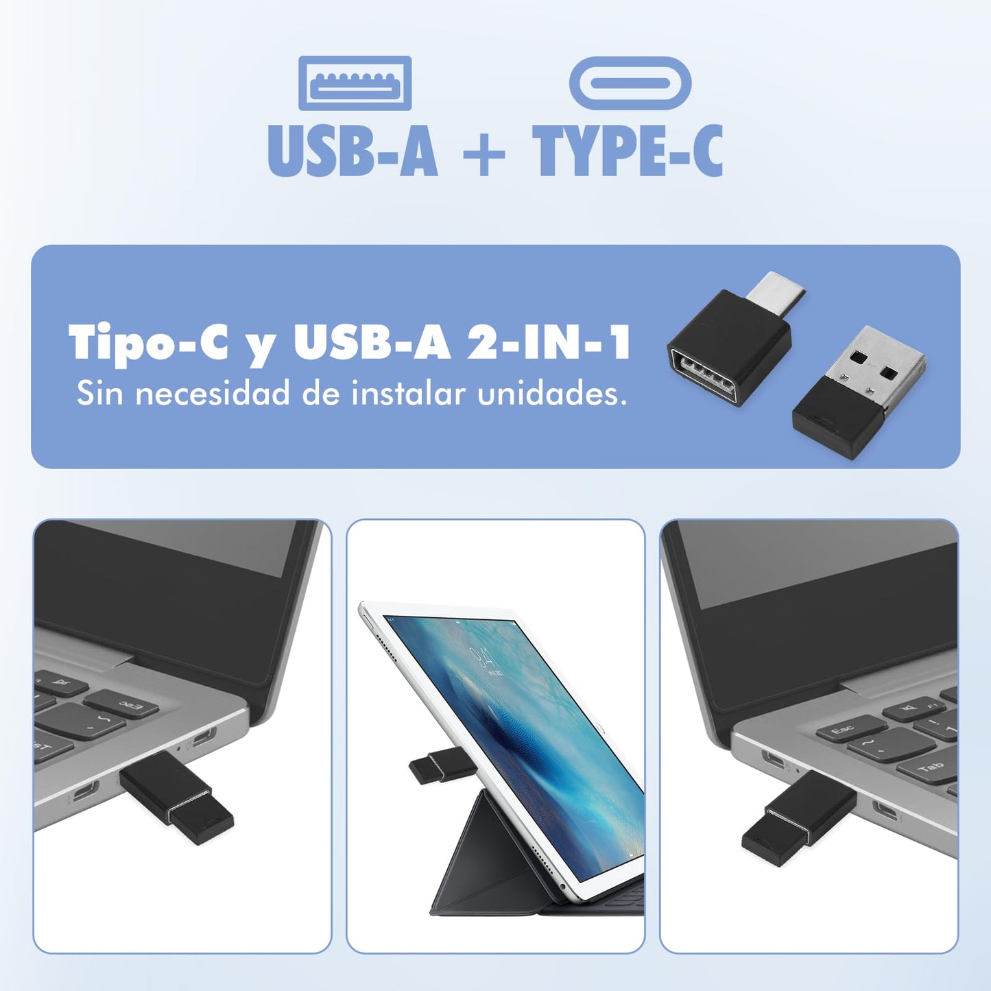 Presentador Inalambrico para Diapositivas, PowerPoint Control Remoto con 2 en 1 USB Tipo C, Recargable Clickers de Presentación para Presentaciones Compatible con, Windows, Mac Os, Andorid (negro)