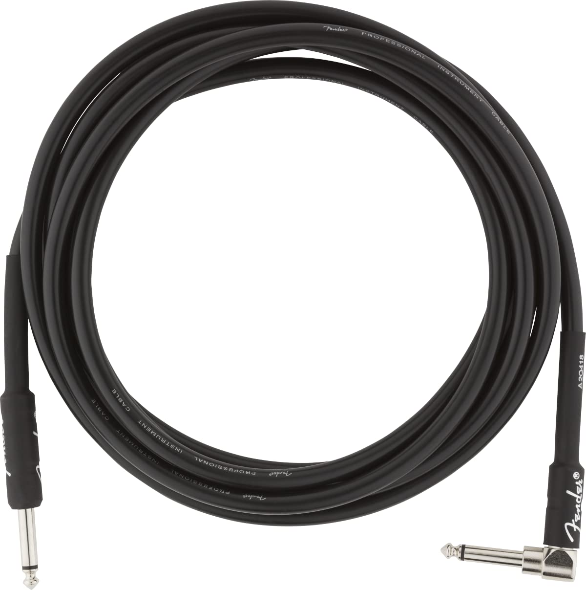 Fender Professional Series - Cable para instrumentos, recto/ángulo, negro, 10 pies