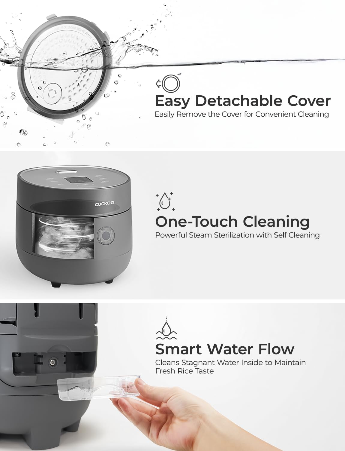 CUCKOO 3-Cup Micom Grey Rice Cooker CR-0375FG, Gris