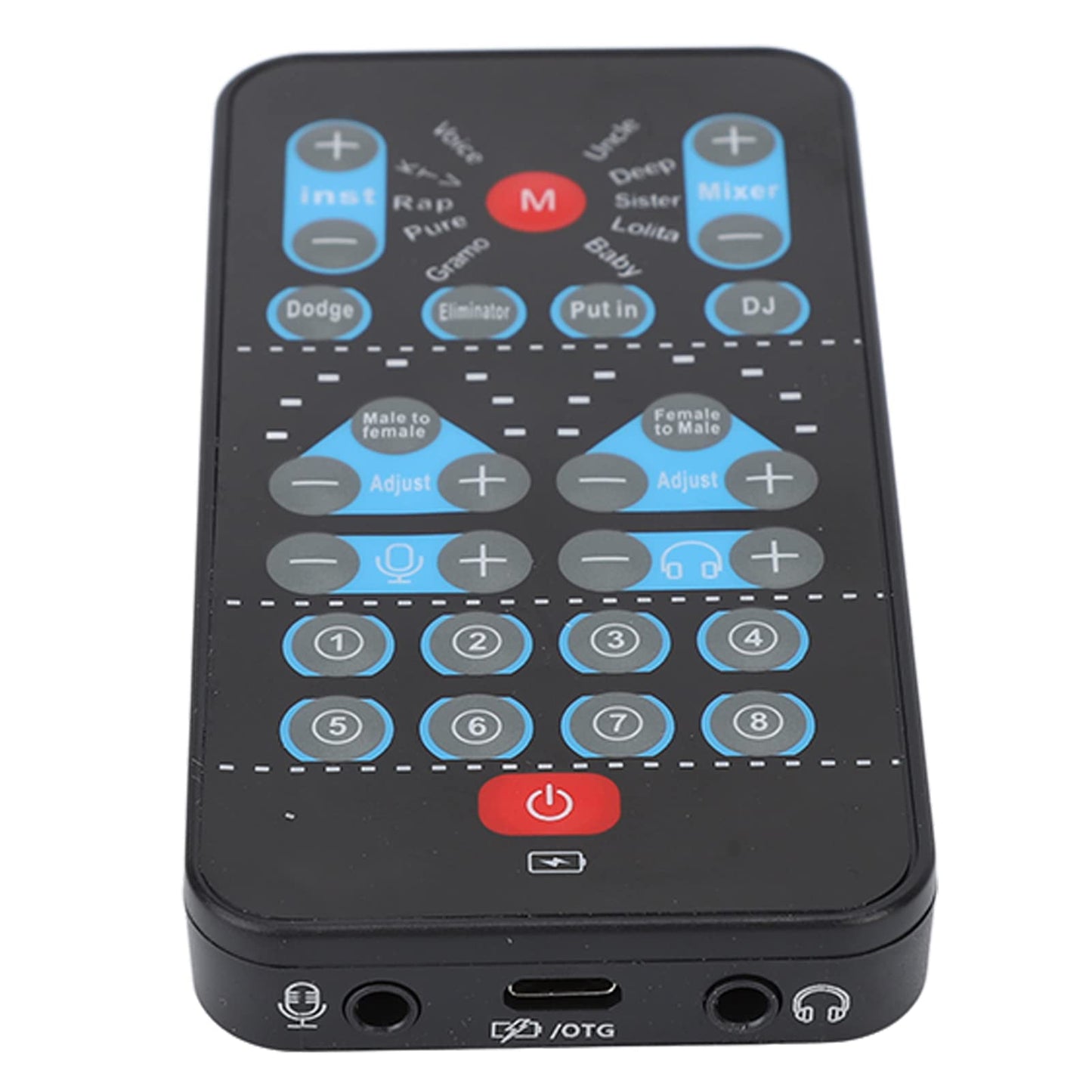Cambiador de Voz, Micrófono de Mano Cambiador de Voz Disfrazador, Mini Dispositivo Portátil Cambiador de Voz Máquina de Efectos de Sonido Tablero Mezclador para Juegos Grabación Streaming en Vivo