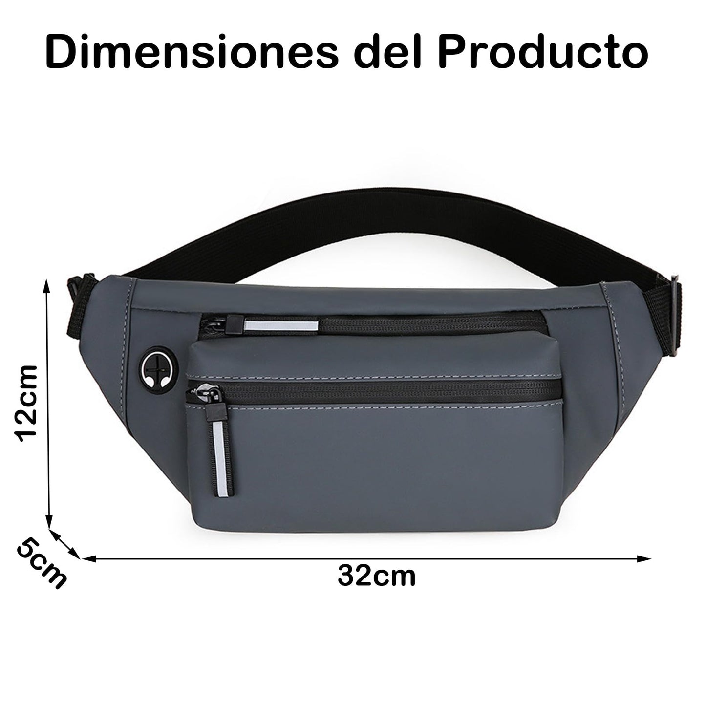 Cangurera Deportiva, Riñonera impermeable de gran capacidad,Multifuncionales Cangureras Deportivo de Cintura al Aire Libre, para Correr, Ciclismo, Mujeres, Hombres y Ocio (Gris)