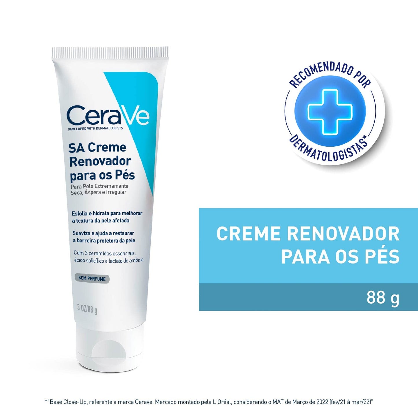 CeraVe Gel Limpiador Espumoso |237ml| Limpiador diario para piel mixta, grasa o con acné | Libre de fragancia + Crema Renovadora de Pies | 88 ml| Crema hidratante para pies con ácido salicílico