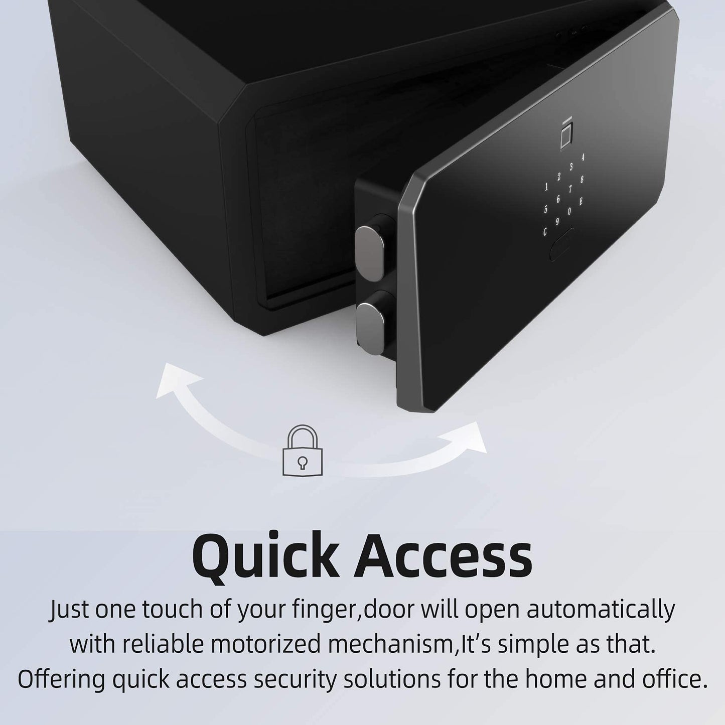 BOFON W-Series Caja de seguridad con llave, caja fuerte, contraseña de huellas dactilares cúbicas de 1.45, cajas de seguridad para el hogar