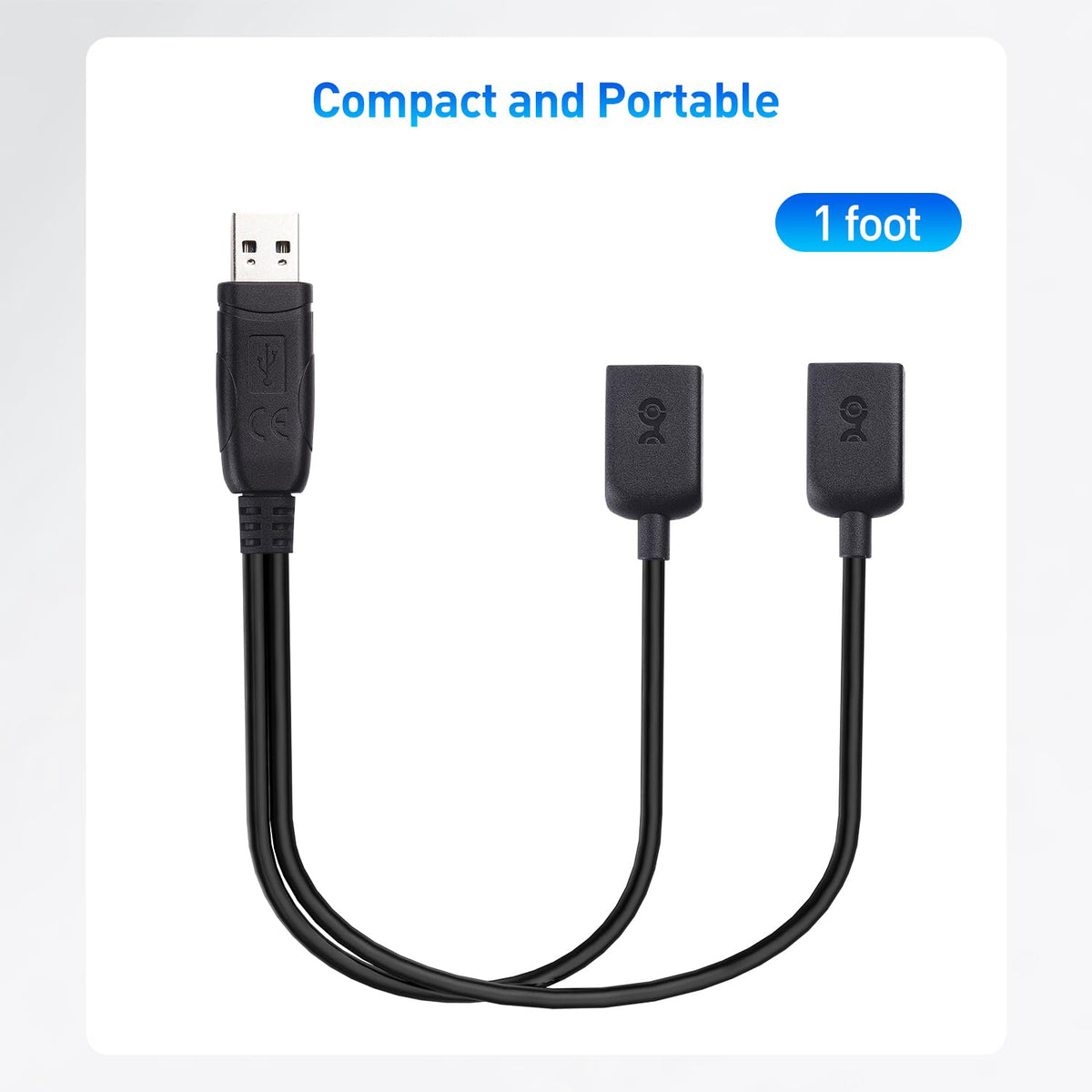Divisor USB Cable Matters Negro 1 en 2 de 1 Pie