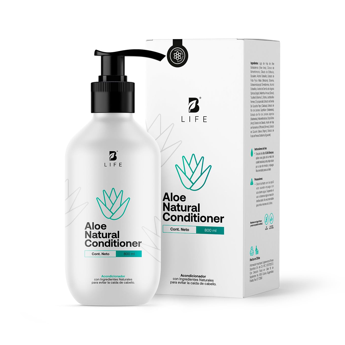 Acondicionador B Life con Aloe 800ml Sin Sulfatos Ni Parabenos Natural