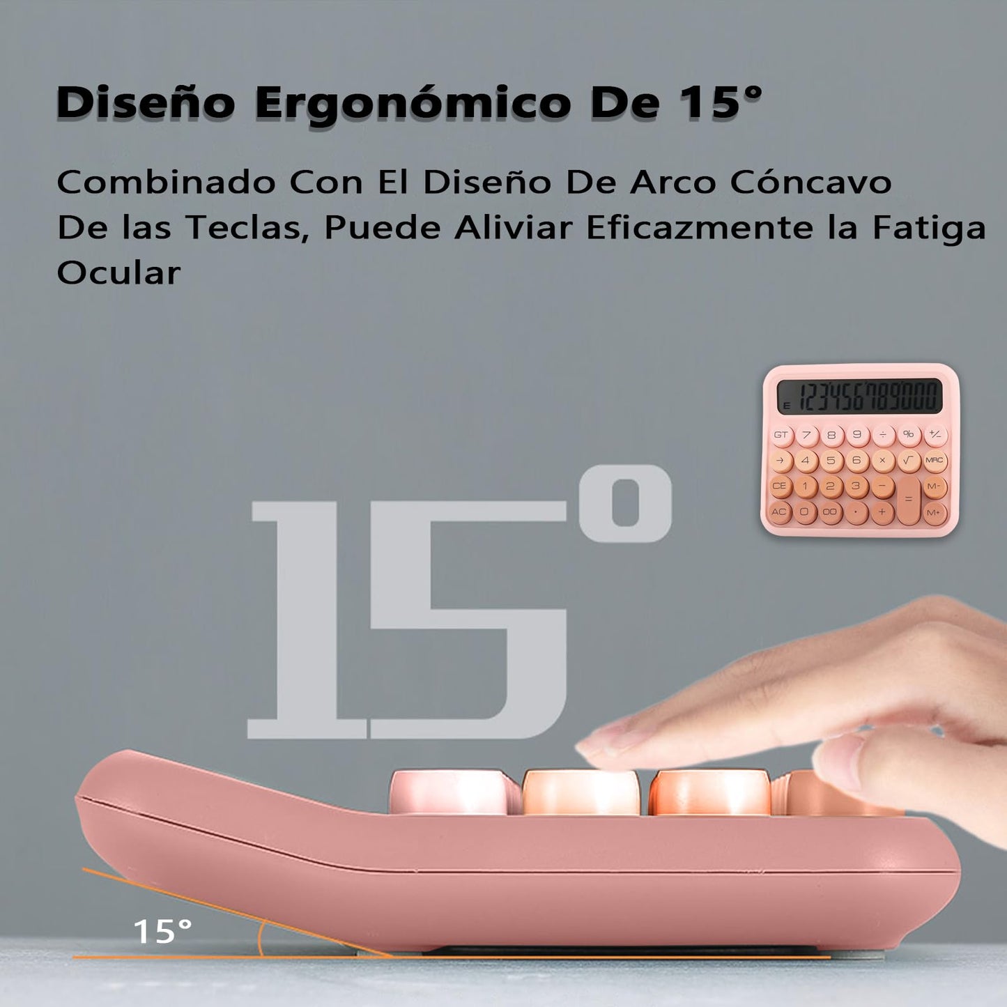 Calculadora UWEHBD Rosa de 12 Dígitos con Pantalla LCD Grande para Oficina y Escuela
