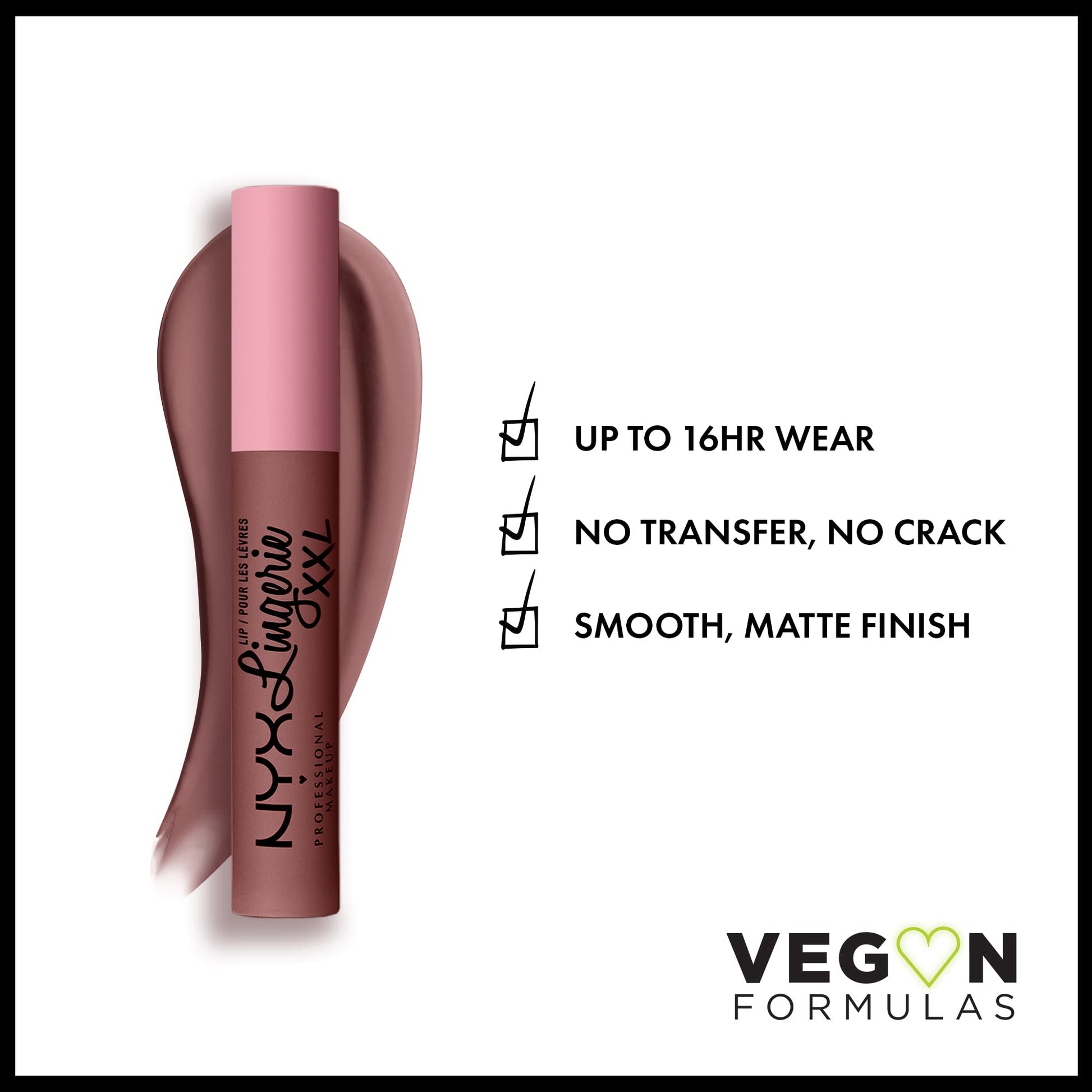 NYX PROFESSIONAL MAKEUP Lip Lingerie XXL - Lápiz labial líquido mate - Desenganchado (gris tono beige)