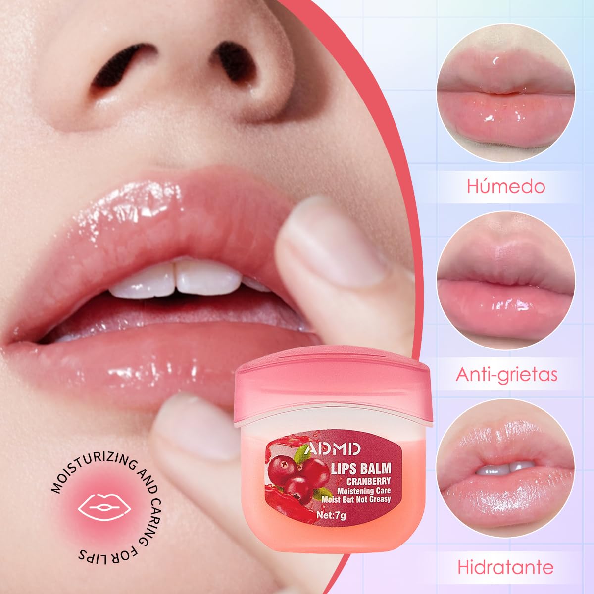 GIVOOBE Labial Hidratante, 8PCS Bálsamo Labial Selección Natural, with Vitamin E and Coconut Oil, Ideal para Labios Secos y Agrietados
