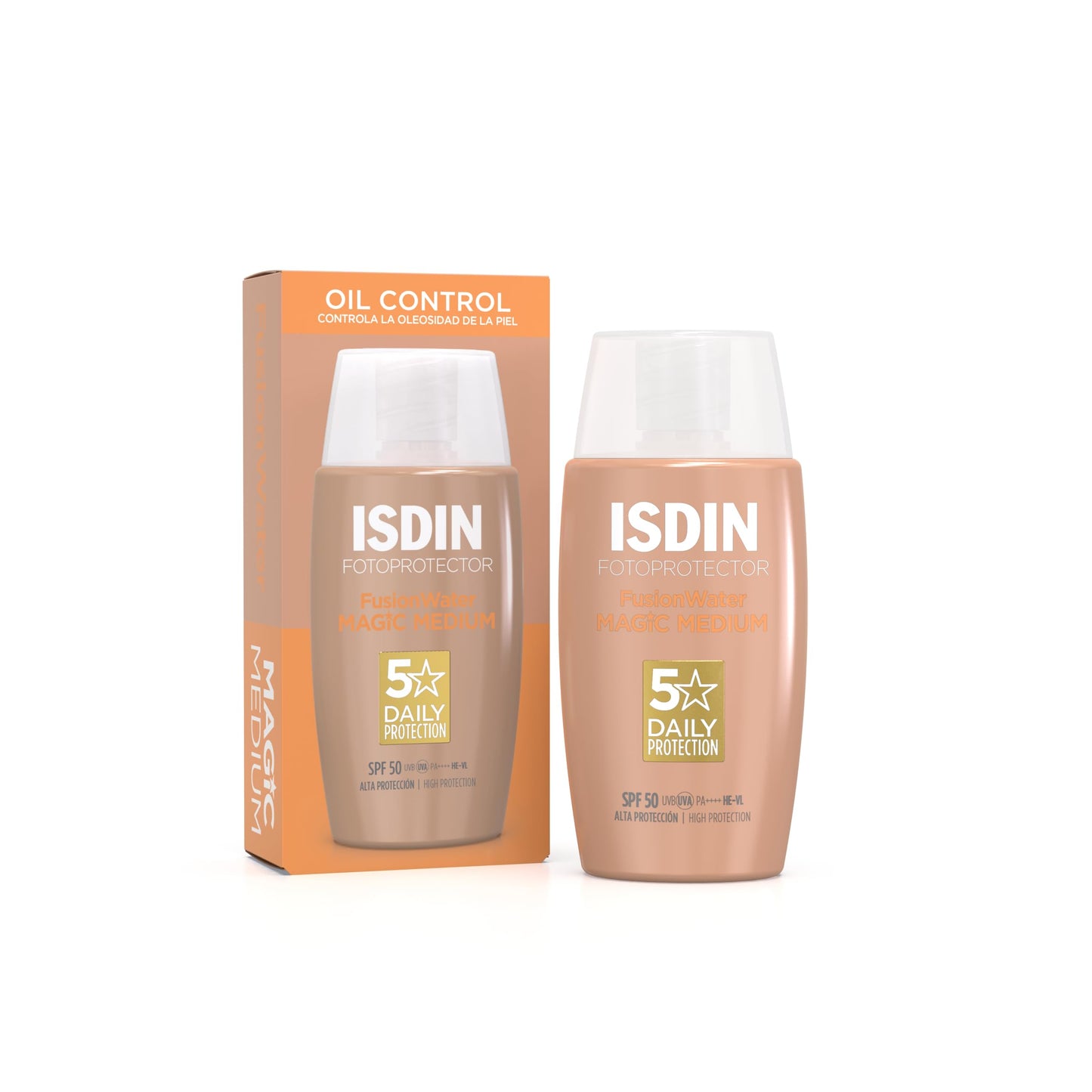 ISDIN Fotoprotector Fusion Water Magic Medium COLOR SPF 50 | Piel Radiante y Protegida