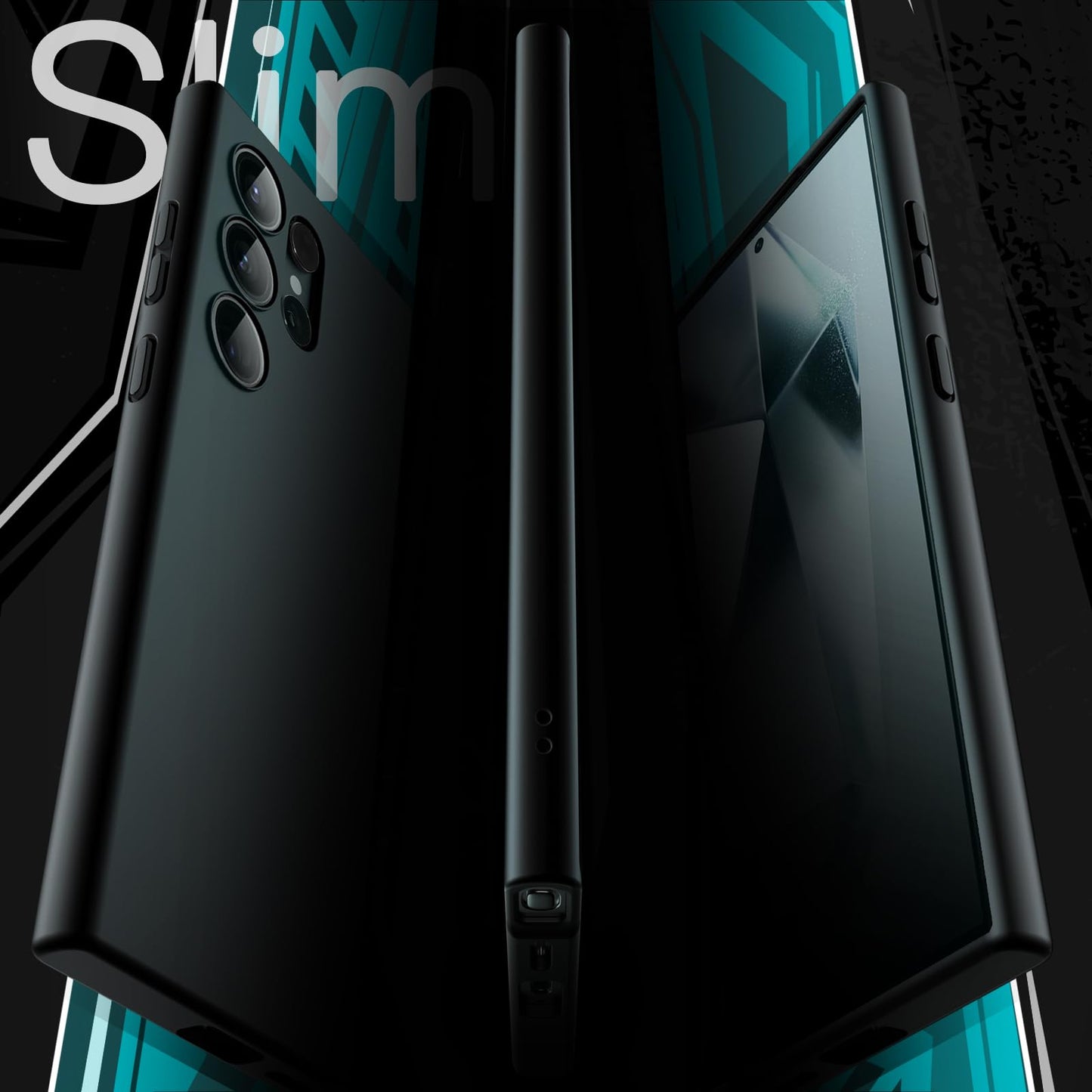 JETech Slim Ajuste Funda para Samsung Galaxy S24 Ultra 5G, Protección Completa Lente Cámara, Carcasa Protectora TPU Suave Delgada con Acabado Mate, Antigolpes (Negro)