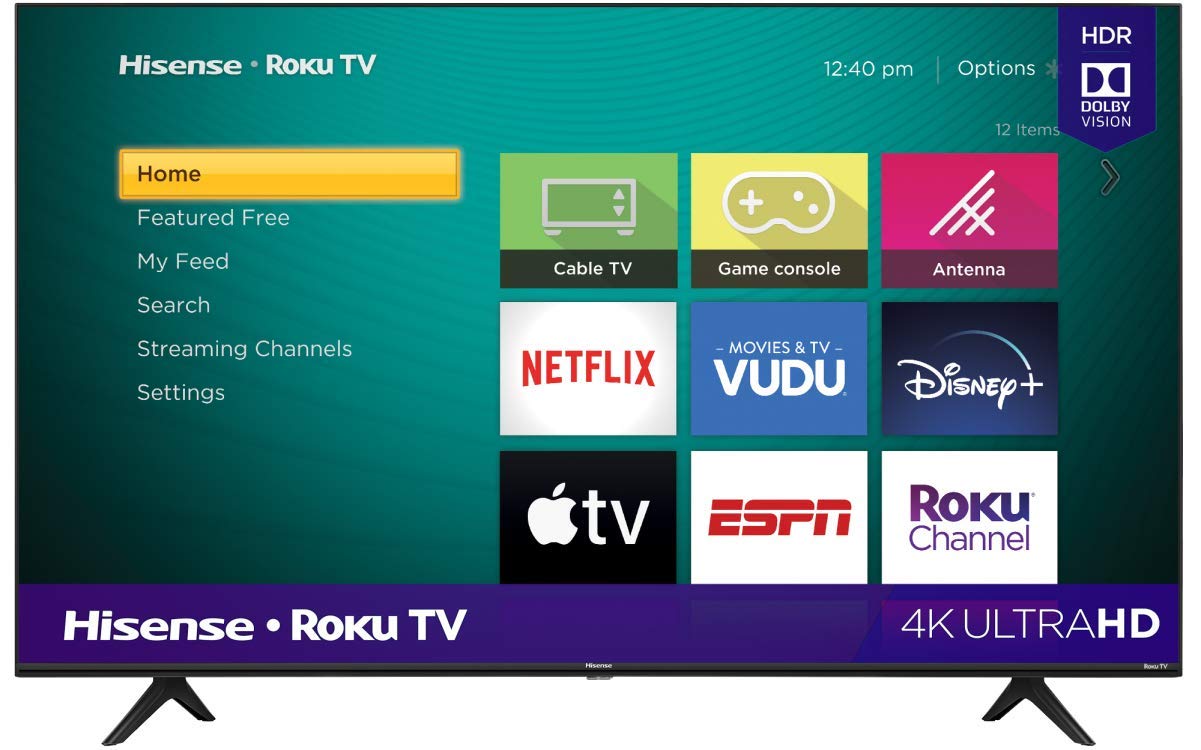 Pantalla Hisense 55" 4K UHD Roku TV 55R6000GM (2020)