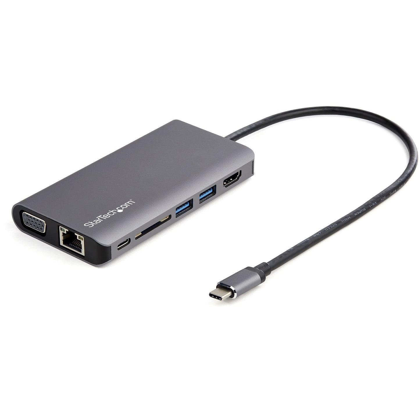 Adaptador USB-C Multipuertos StarTech.com Blanco HDMI VGA 100W PD Lector SD Cable 30cm