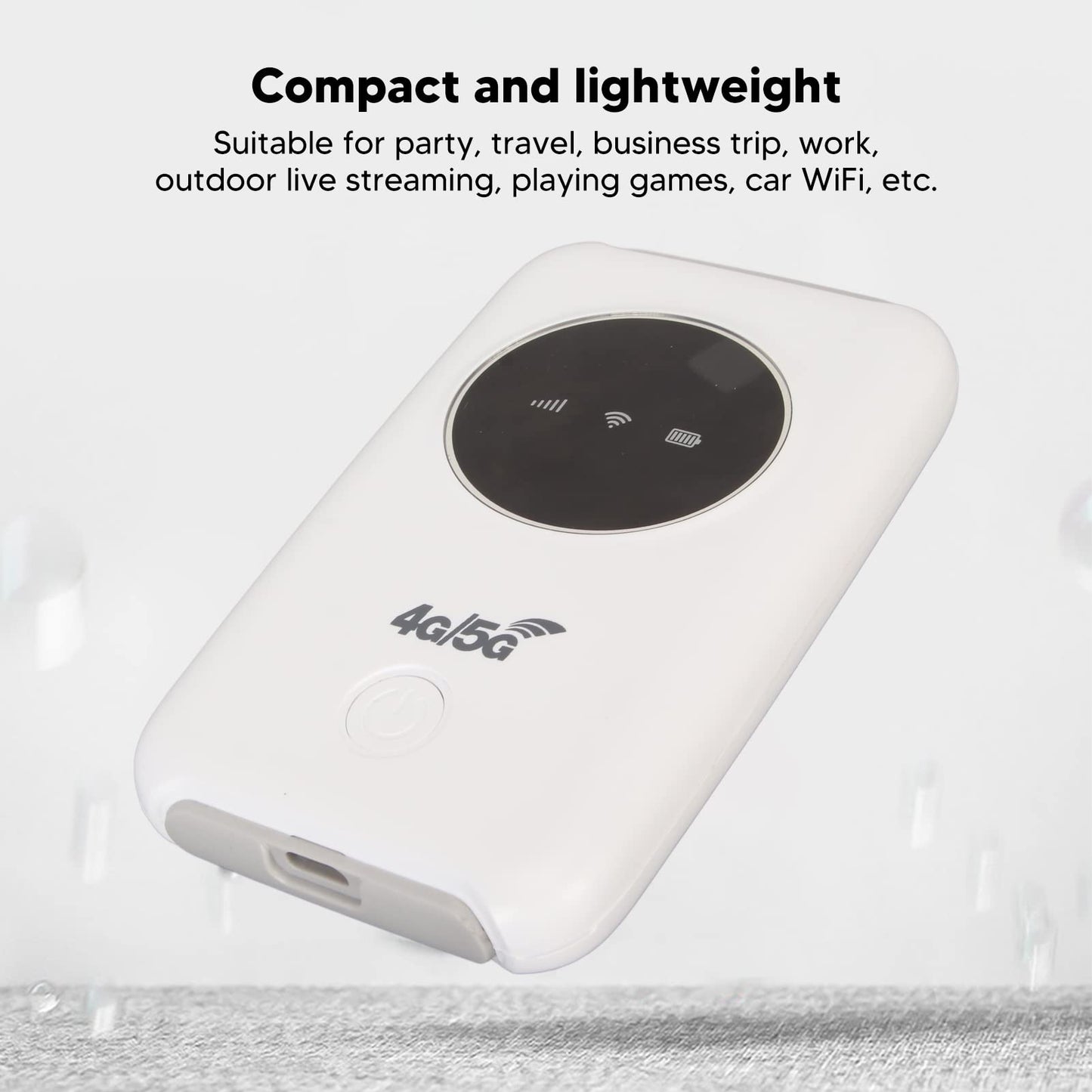 Asixxsix Módem WiFi 4G LTE, Desbloqueado 5G WiFi Hotspot Móvil Router WiFi con Ranura para Tarjeta SIM y Micro USB 300Mbps de Alta Velocidad Portátil de Viaje Hotspot para Viajes