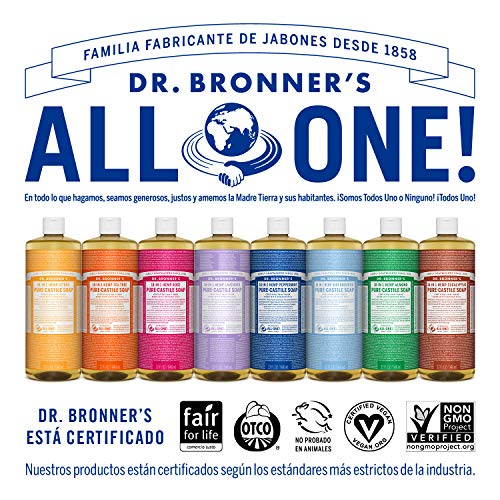 Dr. Bronner's | Jabón de castilla orgánico, para todo el cuerpo, intensamente refrescante, biodegradable y aromatizado con aceite esencial de Menta 946 ml