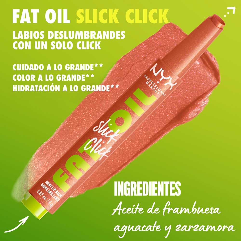 NYX Professional Makeup, Fat Oil Slick Stick, Brillo de Labios, Hits Different