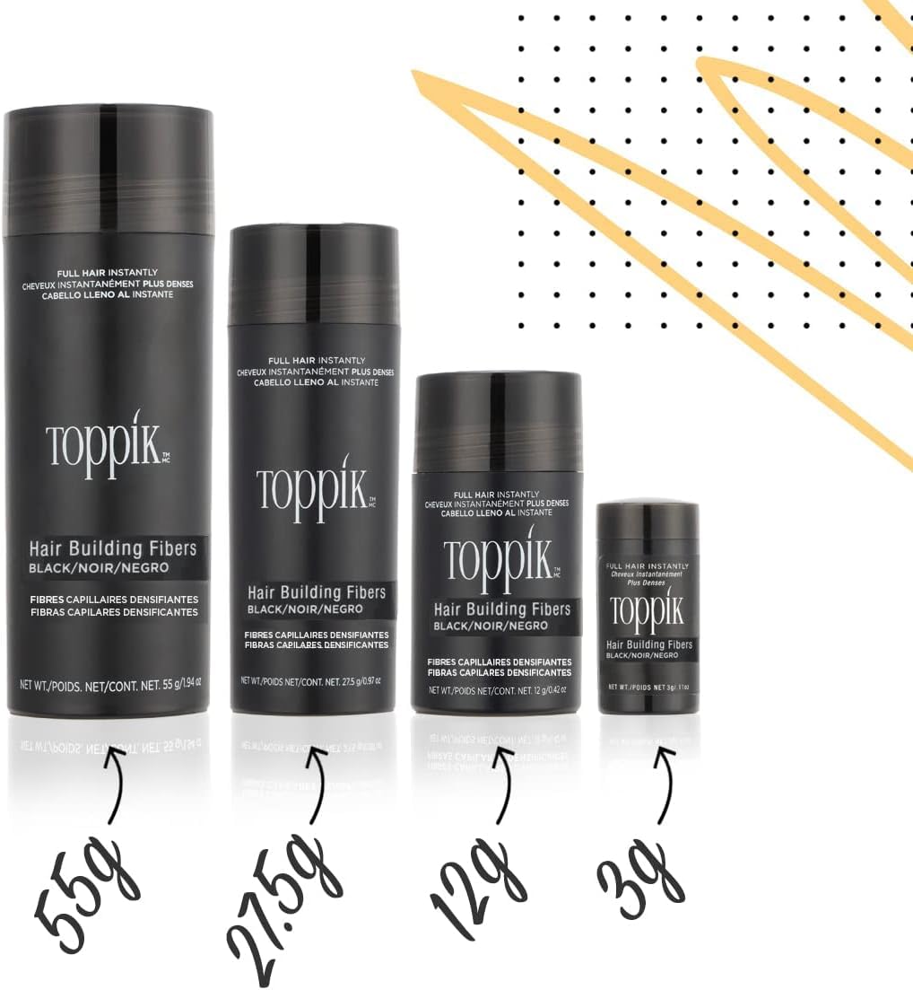 Toppik - Fibras para fortalecer el cabello, negras, 0.97 onzas