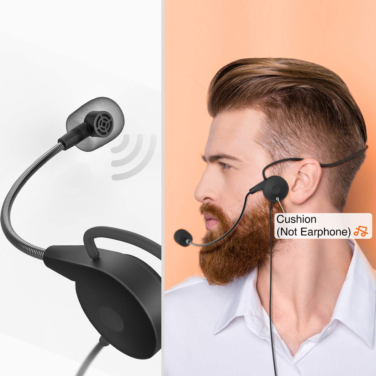 FIFINE - Micrófonos inalámbricos para Ordenador, Sistema de micrófono inalámbrico USB para PC y Mac, Auricular UHF con Receptor USB, transmisor, Auriculares y Clip Lavalier Solapa Mic-K031B