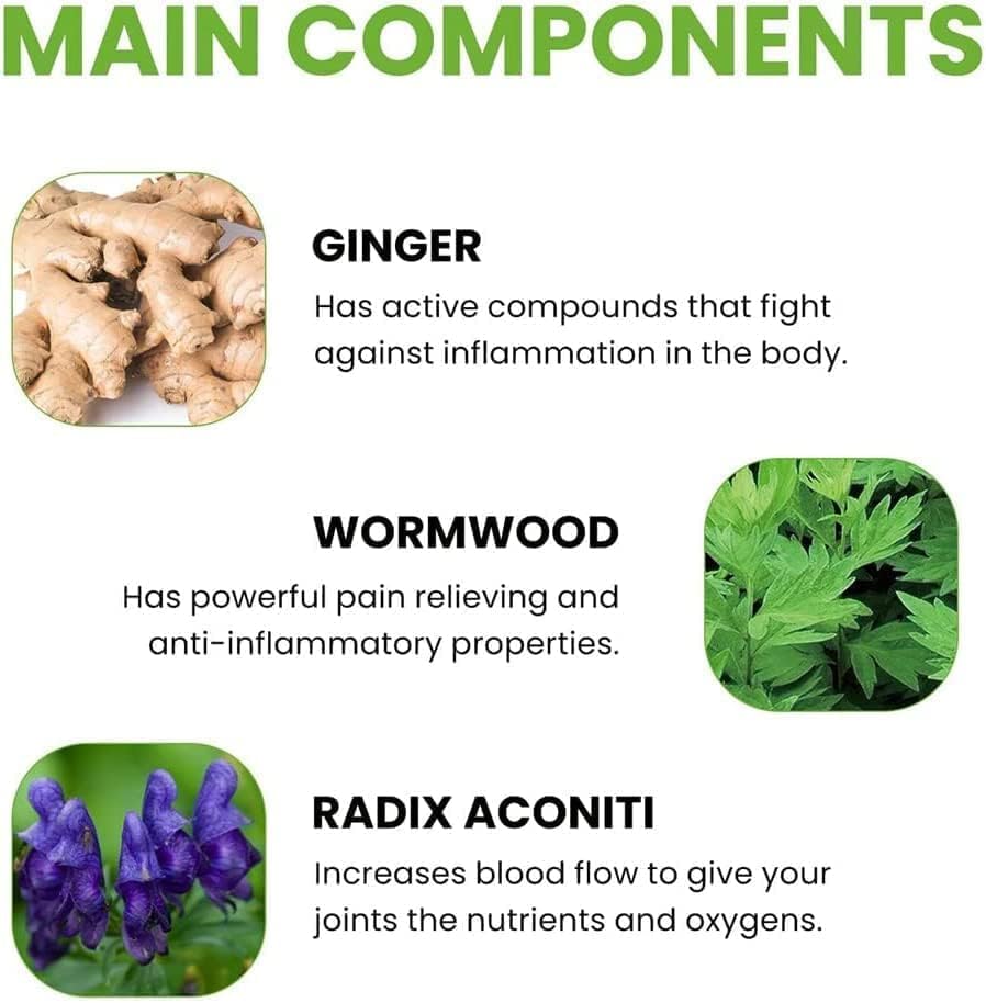 Wellnee 50PCS Knee Pain Relief Patch - Natural Wormwood & Heat Therapy