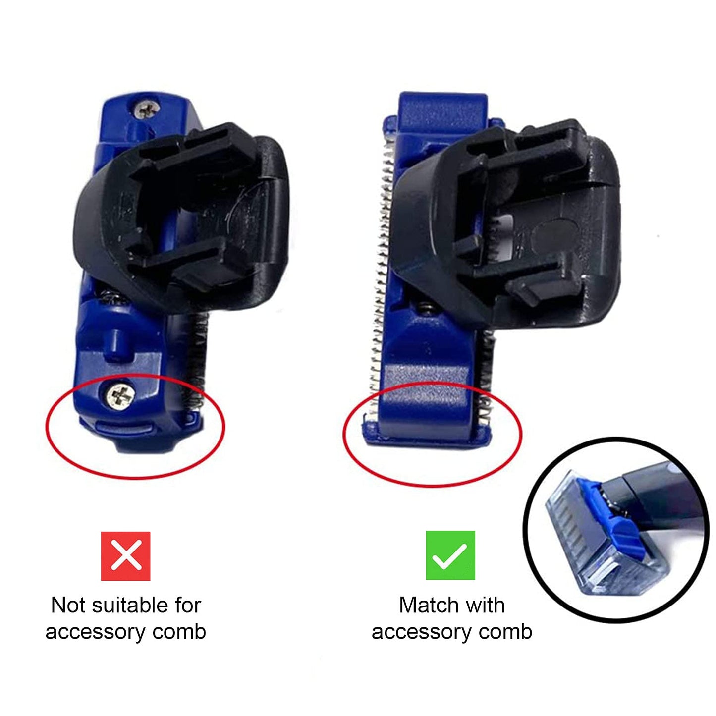 Cabezal de repuesto para máquina de afeitar eléctrica, cabezal de limpieza compatible con solo Trimmer Micro Touches de repuesto, cabezal de corte avanzado, cuchillas híbridas, incluye 2 cepillos de limpieza (2 unidades)