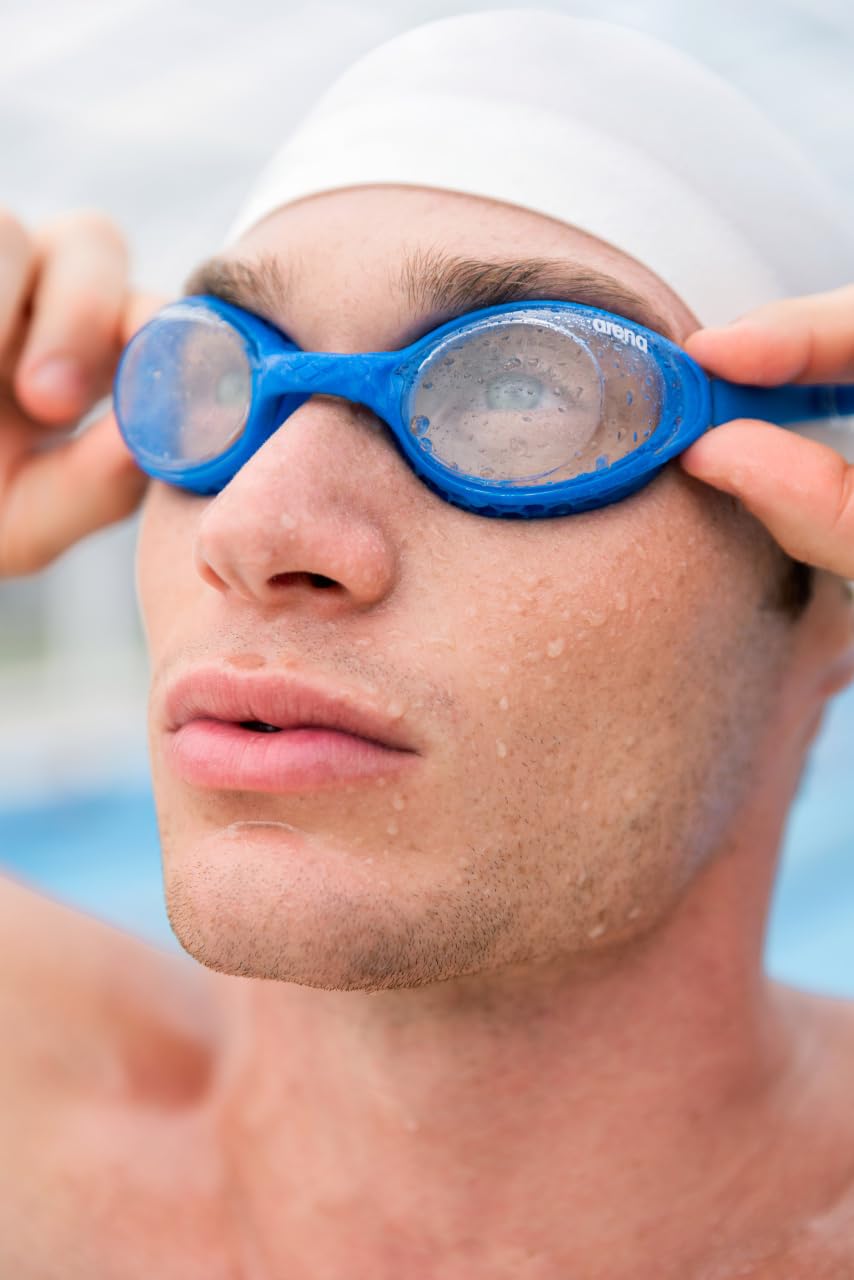 Arena - anteojos de natación unisex para adultos, suaves, antivaho, para hombres y mujeres, para natación recreativa, comodidad superior, tecnología de sellado de aire, ahumado/blanco