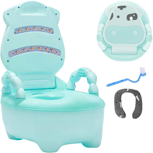 Baño Entrenador Fishlead Blanco con Asiento Acojinado y Bacinica Extraíble para Bebés