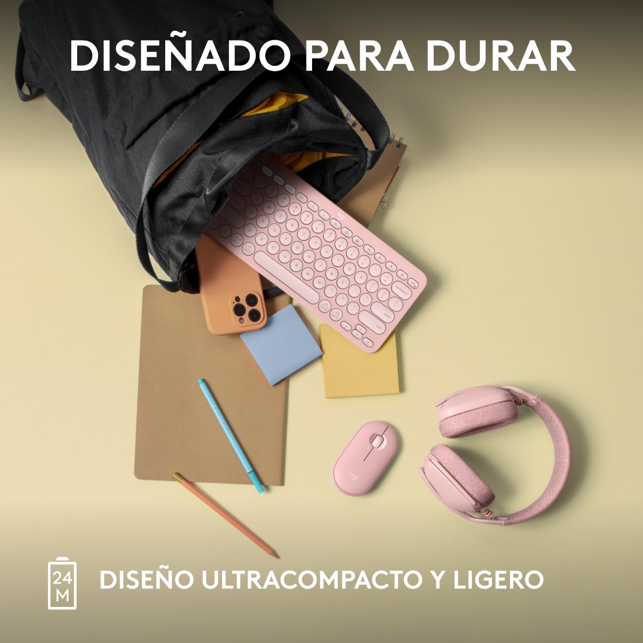 Logitech Pebble Mouse 2 M350s, estilizado Mouse inalámbrico Bluetooth, Ligero, Personalizable, clicks discretos, Easy-Switch, Windows, macOS, iPadOS, Android, ChromeOS - Rosa
