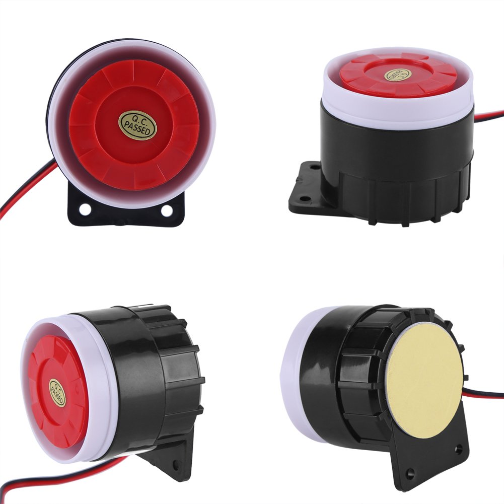 Hztyyier Sirena de Alarma DC 12V Mini Sirena por Cable de Alarma con Sonido de Seguridad para el hogar Kit de Alerta de bocina de 110dB al Aire Libre