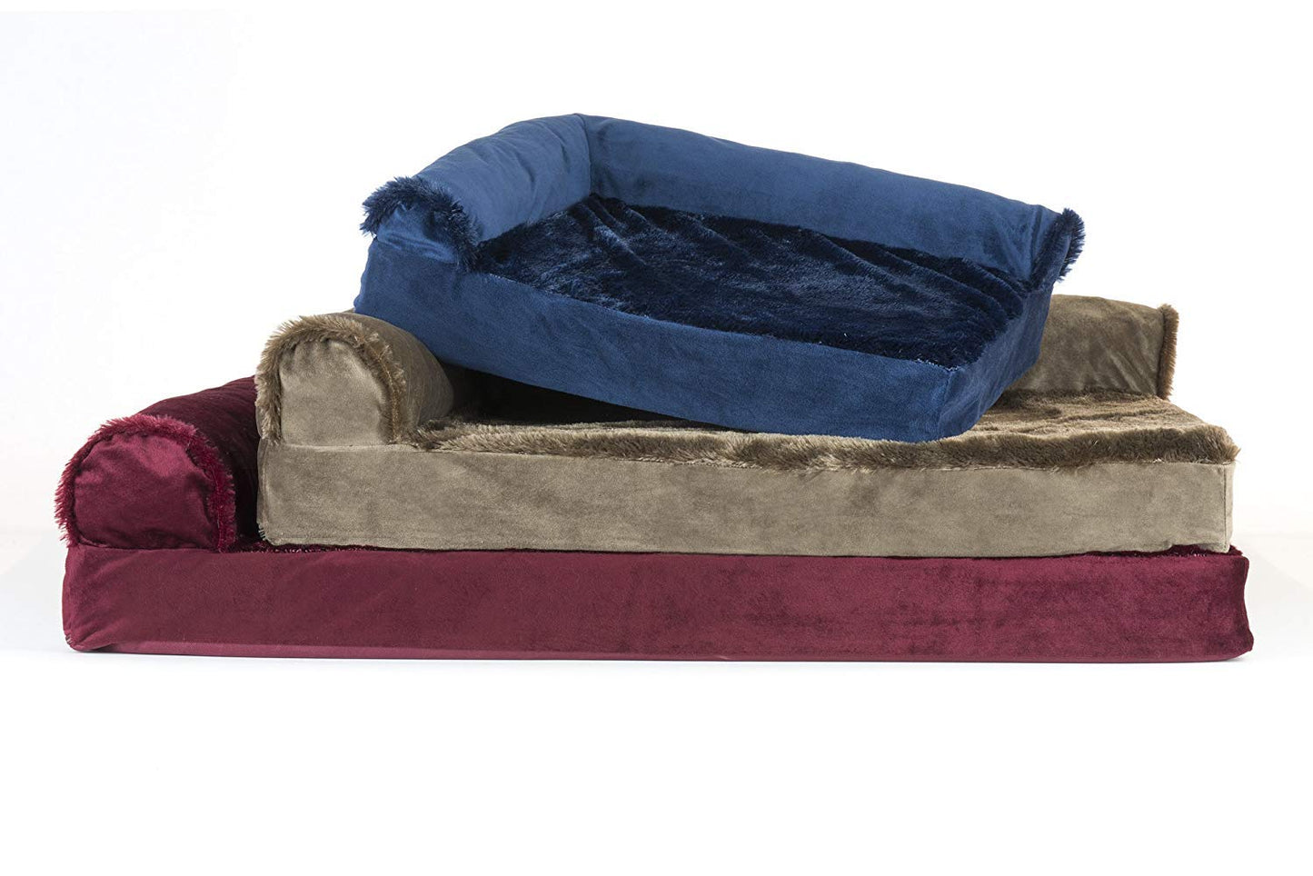 Furhaven - Sofá diván ortopédico de lujo para perros y gatos, marrón sable