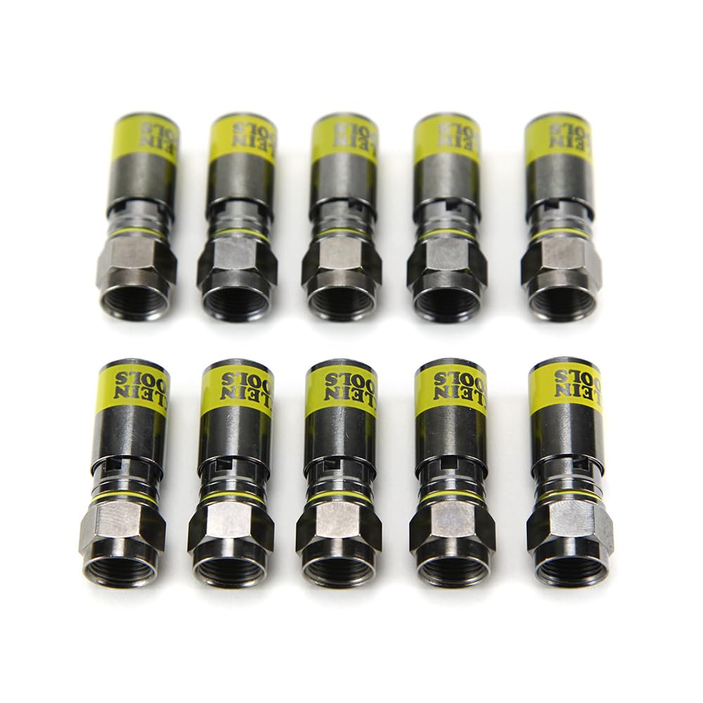 Klein Tools VDV812-606 Conector Compresión Universal F RG6-RG6Q Paquete con 10 pzas.