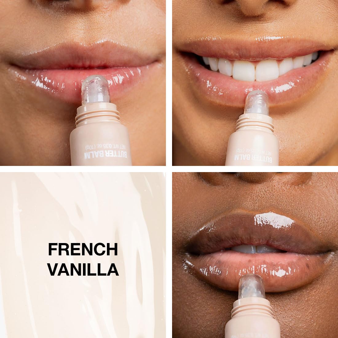 Palladio Butter Balm - Bálsamo Labial Hidratante con Tinte Transparente, Aloe, Péptidos, Manteca de Karité y Fórmula Vegana para Hidratación Instantánea, French Vanilla