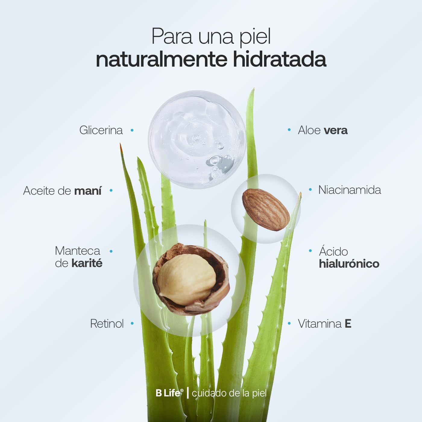 B Life | Crema facial extrahidratante 90 ml | Con Retinol y Acido Hialurónico | Piel Extraseca | Moisturizing cream.