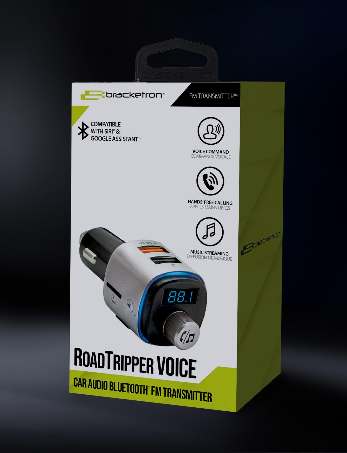 Transmisor FM Bluetooth Bracketron Roadtripper Voz para Coche