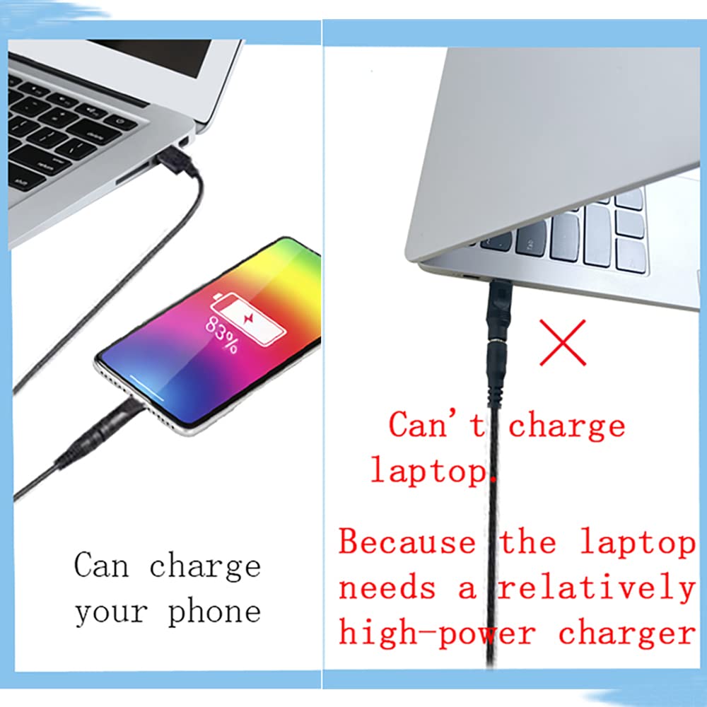 LIANSUM - Cable de alimentación USB a CC de 5 V, cable de carga universal de 5,5 x 2,1 mm con 10 puntas de conector (5,5 x 2,5, 4,8 x 1,7, 4,0 x 1,7, 4,0 x 1,35, 3,0 x 1,1, 2,5 x 0,7, micro USB, tipo